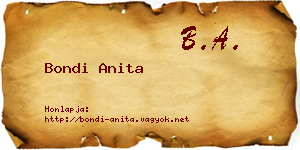 Bondi Anita névjegykártya