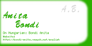 anita bondi business card